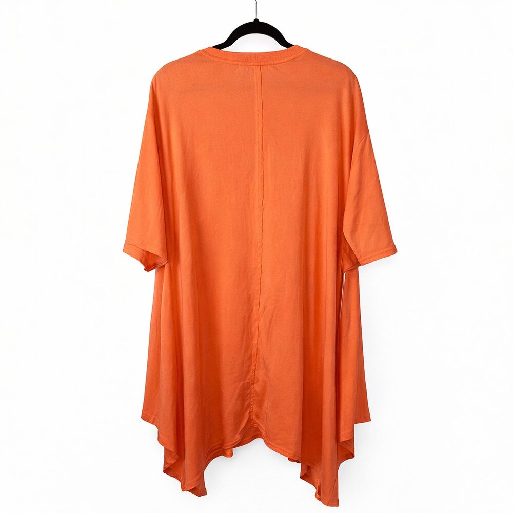 Free People Beach Kanah Tunic Dress M Orange Pima Cotton Oversized Asymmetrical - Picture 4 of 5